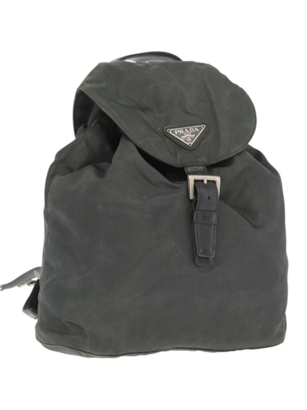 PRADA Backpack Nylon Khaki Silver